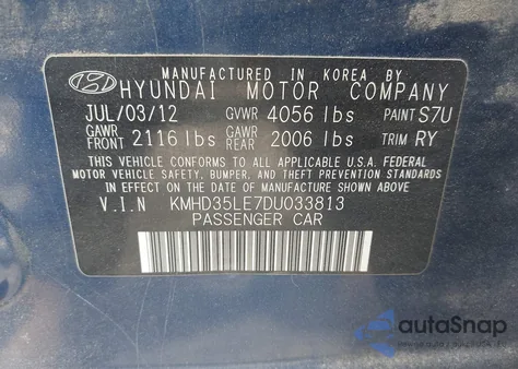 2013 Hyundai Elantra Gt from USA, damaged, VIN KMHD35LE7DU033813